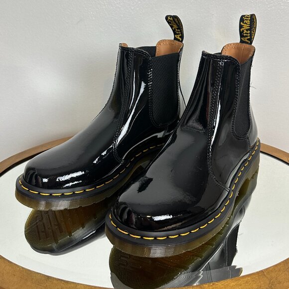 Dr. Martens Shiny Black Chelsea Boots - Picture 2 of 7